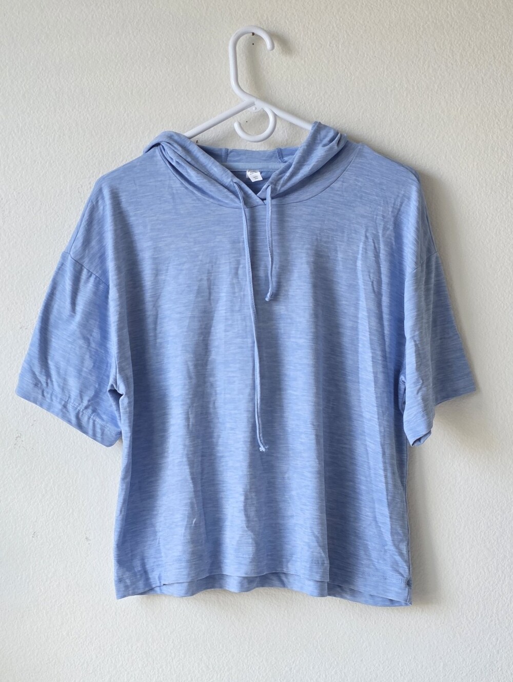 RBX Light Blue Short Sleeve Active Hoodie Athleisure Top